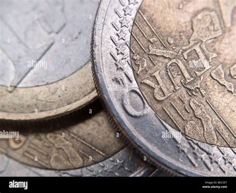 Euro coins of different value macro above Stock Photo - Alamy