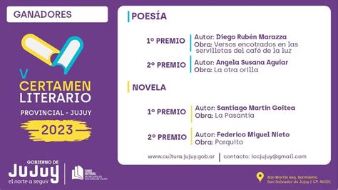 Ganadores Del V Certamen Literario 2023