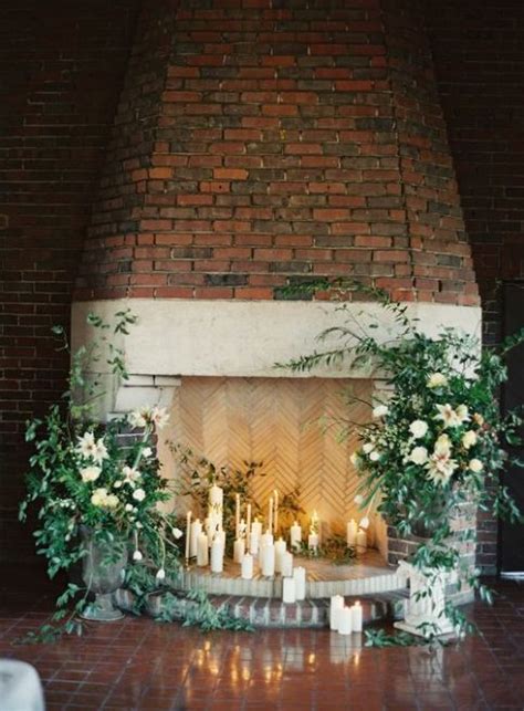 Fireplace And Mantel Wedding Backdrops Wedding Ceremony Backdrop