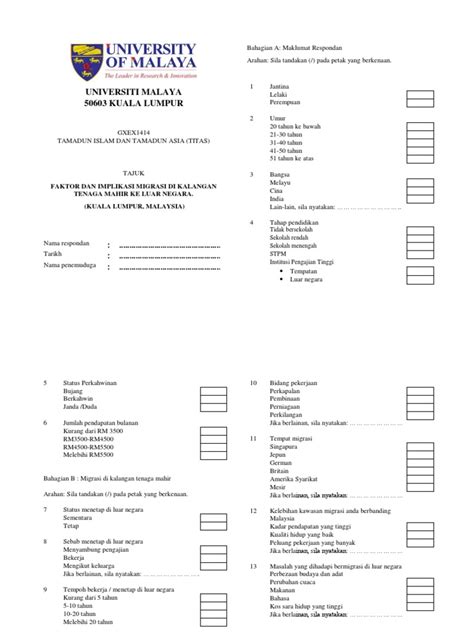 Contoh Borang Soal Selidik Kajian Obesiti Borang Soal Selidik Gaya Images And Photos Finder