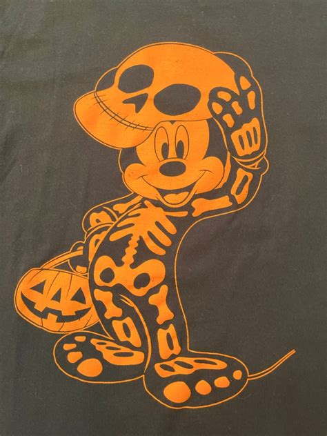 DISNEY MICKEY MOUSE Halloween Skeleton Men's Medium B… - Gem