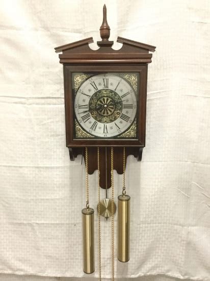 Linden 31 Day Wall Clock No 8054b Includes Weights Pendulum And Key