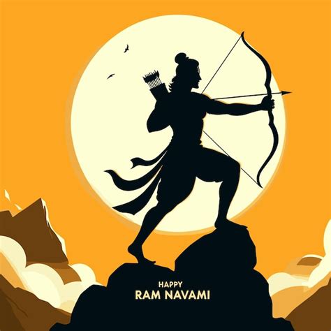 Feliz festival de Ram Navami de la India Señor Rama con diseño de