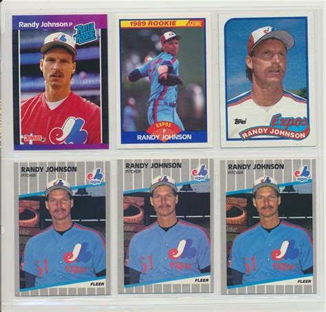 Lot Of 11 1989 Randy Johnson Montreal Expos Rookies Donruss Topps Score