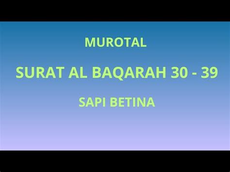 SURAT AL BAQARAH 30 39 MERDU Ngaji Ngajionline Ngajibareng