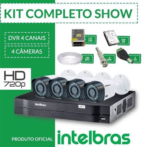 Kit Intelbras Completo Alta definição 4 Câmeras HD