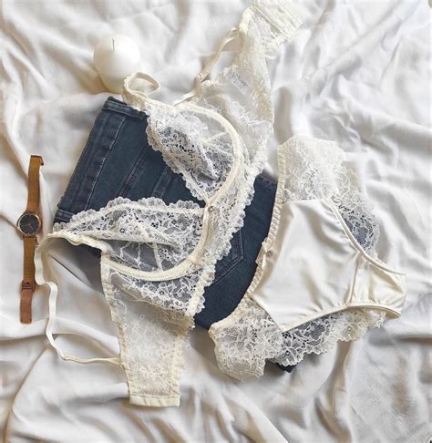 White Lace Lingerie Set White Lace Bralette Boudoir Lingerie White Lace