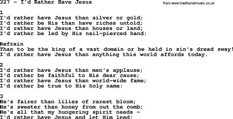 Adventist Hymnal Song I D Rather Have Jesus With Lyrics Ppt