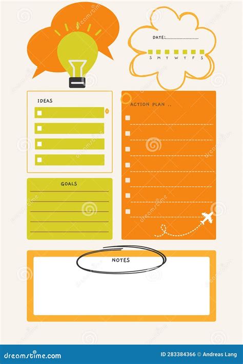 Idea Planner Digital Planning Insert Sheet Printable Page Template