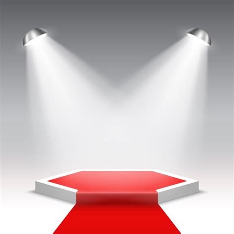 Premium Vector Stage For Awards Ceremony With Spotlights White