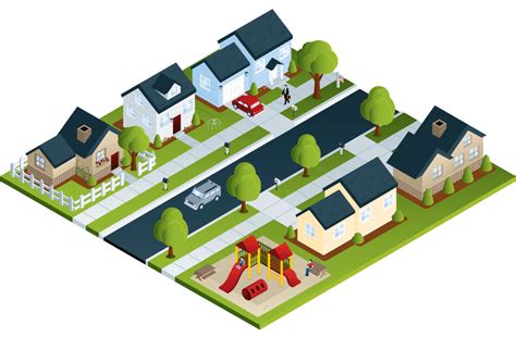 Isometric Neighborhood Illustration by Scott Heiner on Dribbble