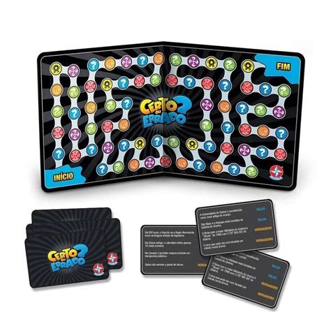 Certo Jogo De Cartas - Jogo de Tabuleiro Certo ou Errado - Estrela 1201602900124