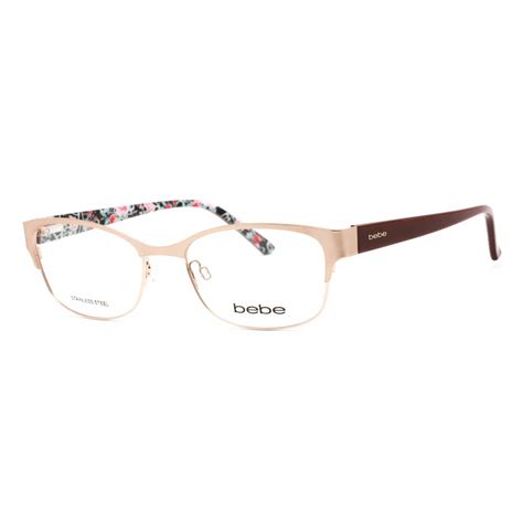 Bebe Bb5185 770 Womens Rose Gold Rectangular Metal Frame Eyeglasses