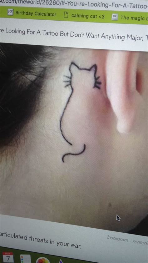 Calming Cat Magic E Behind Ear Tattoo Ink Tattoos Body Instagram Tatuajes Tattoo