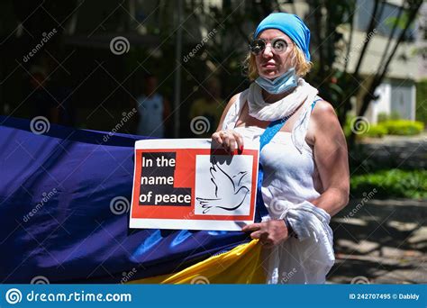 Protesters Against Russian Actions In Ukraine Editorial Image Image