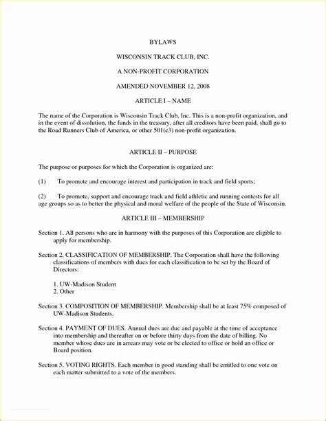 Non Profit Bylaws Template Free Of Best S Of Florida Hoa Non Profit Bylaws Sample Non