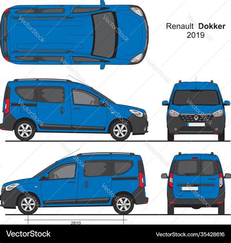 Renault Dokker Passenger Mini Van Royalty Free Vector