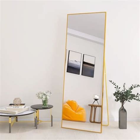 Miroir intégral relevable 165X60 cm avec cadre en métal doré miroir sur