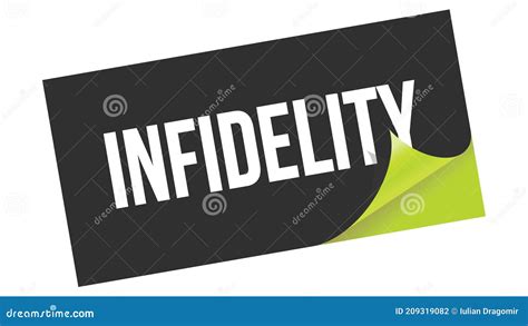 INFIDELITY Text On Black Green Sticker Stamp Stock Illustration