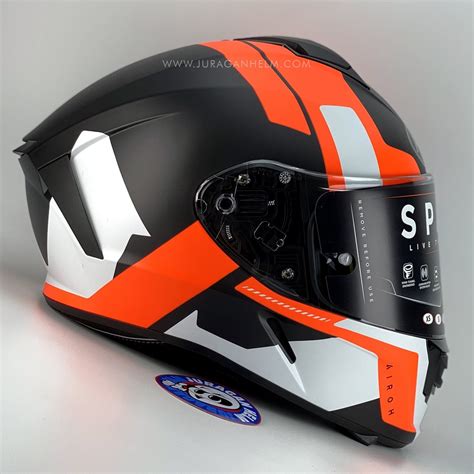 Jual Helm Airoh Spark Shogun Orange Matt Double Visor Shopee Indonesia