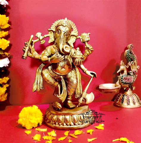 Golden Brass Ganesh Statue Temple At Rs 850 In New Delhi ID