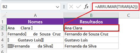 Função tirar para remover espaços em branco e caracteres Excel Easy