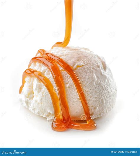 Ice Cream with Caramel Sauce Stock Image - Image of decorate ...