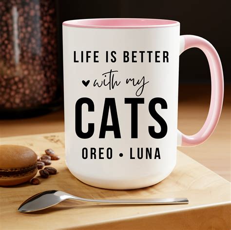 Custom Cat Mug With Name Cat Lover Personalized T Cat Mom Mug Cat