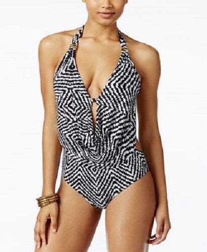 Nwt Bar Iii Swimsuit Bikini One Piece Size M Monokini Feathered Daze