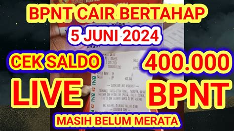 LIVE CEK SALDO KKS BPNT PKH CAIR Kapan BPNT Cair Merata Bpnt Mei Juni