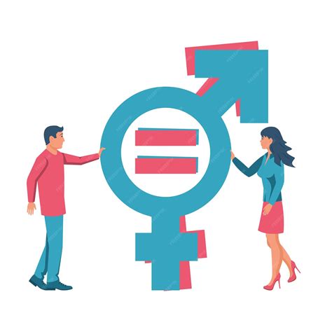 Premium Vector Gender Equality Concept A Man And A Woman Are Holding A Gender Equality Sign