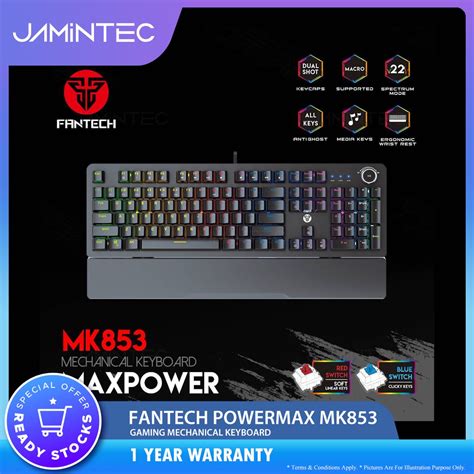 FANTECH MAXPOWER MK853 GAMING MECHANICAL KEYBOARD BLUE OR RED SWITCH