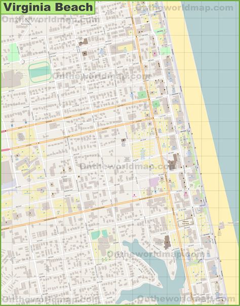 Detailed Map Of Virginia Beach Area United States Map