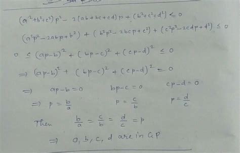 If A B C D And P Are Distinct Real Numbers Such That A 2 B 2 C