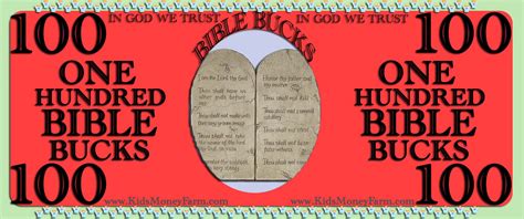 Bible Bucks For Sunday School Kids Ministry Church Play Money Templates