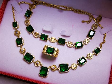 Collection Of Chinese Pure Natural Emerald Necklace Bracelet Etsy