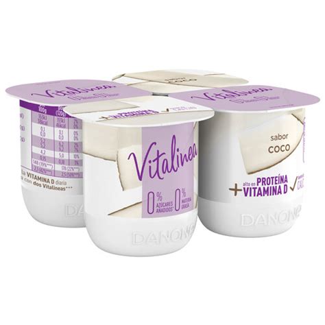 VITALINEA Yogur Desnatado 0 Materia Grasa Sabor A Coco De Danone 4 X