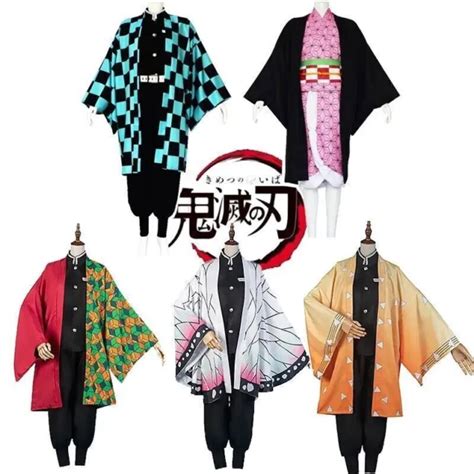 Demon Slayer Kimetsu No Yaiba Anime Nezuko Costume Outfit Wigs