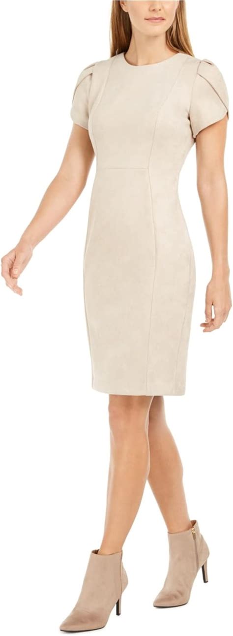 Calvin Klein Womens Faux Suede Sheath Dress At Amazon Womens Clothing