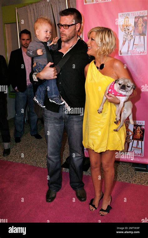 Tori Spelling Dean Mcdermott And Thier Son Liam Aaron Mcdermot Arrive