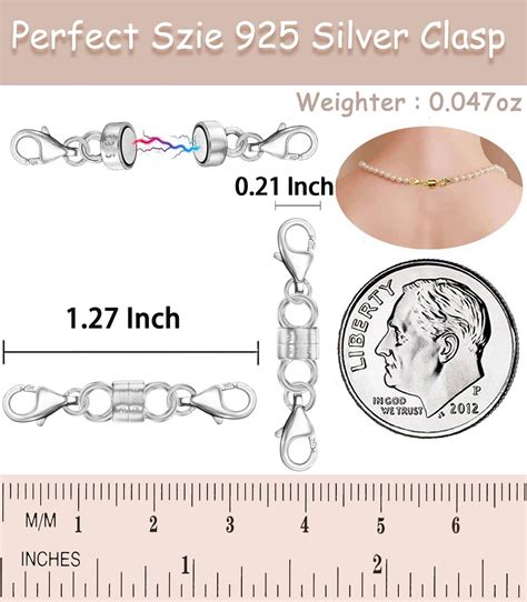 Dailyacc 925 Silver Double Lobster Magnetic Necklace Clasps And Closures Safety