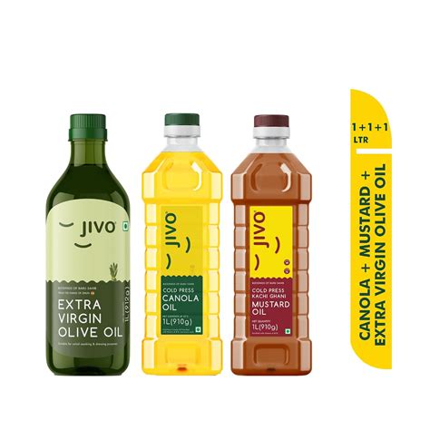 Jivo Canola Cold Press Edible Oil Extra Virgin Olive Oil Kachi Ghani