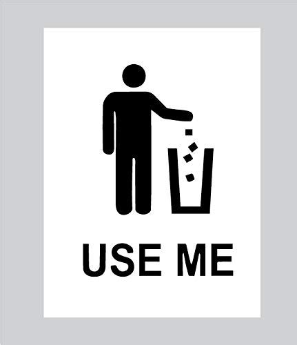 SIGN EVER™ Use Me Dustbin Sign Board Collage Office Signage Business 3mm Forex Sheet with Vinyl ...