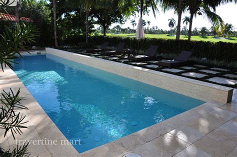 Premium X Ivory Travertine Pool Coping In Travertine Pool