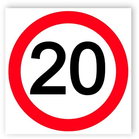 Maximum Speed Limit Of 20 Miles Per Hour Sign Buy Now