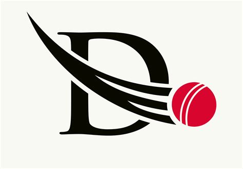 Letter D Cricket Logo Concept With Moving Cricket Ball Icon. Cricket ...