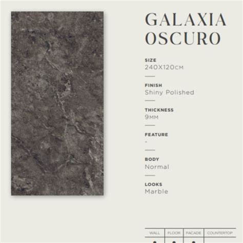 Jual GRANIT BIGSLAB MERK QUADRA TIPE GALAXIA OSCURO UK 240X120CM UNTUK