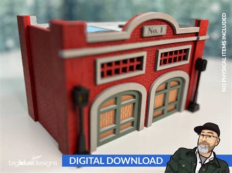 Christmas Village Firehouse – Big Blue Laser Designs