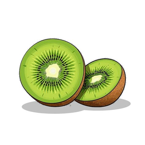 Ilustração realista do vetor de frutas do kiwi Vetor Premium