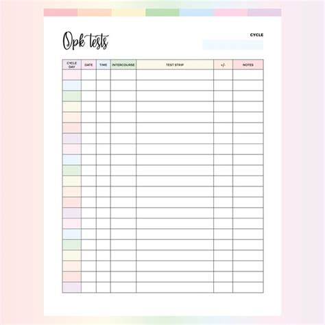 Ovulation Tracker Printable | Instant Download PDF | A4 and US Letter ...